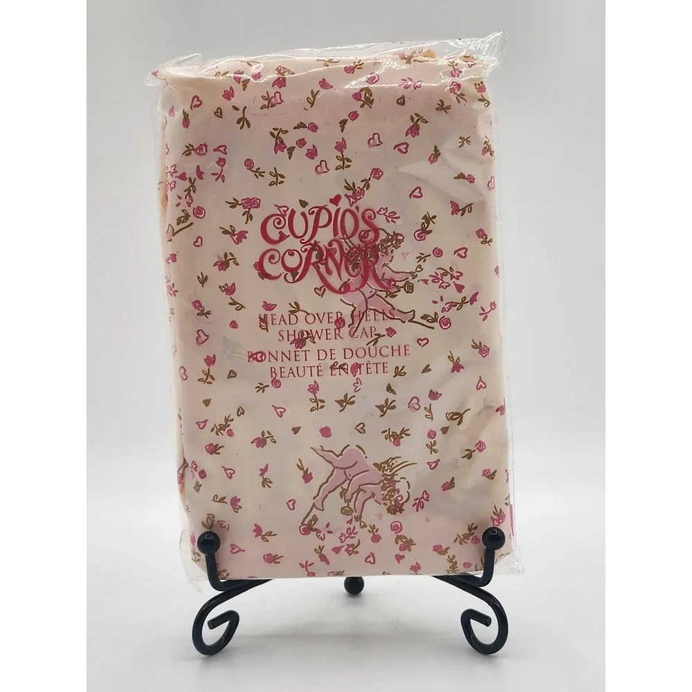 Avon Cupids Corner Head Over Heels Shower Cap Pink Floral OS